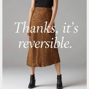VETTA SET Reversible Black and Brown Leopard Midi Skirt & Tank